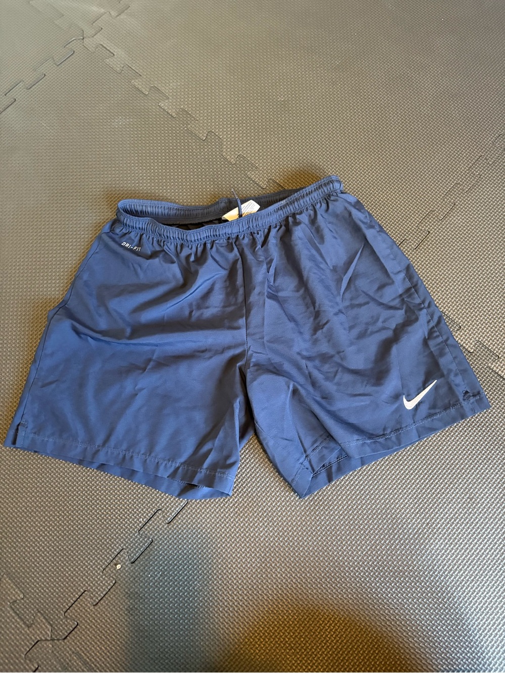 Nike Men’s Navy Athletic Shorts with White Swoosh